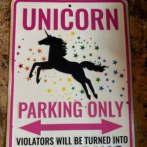 Unicorn metal sign